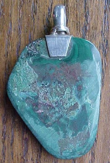 Sterling Silver Malachite Pendant Large Exquisite