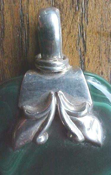 Sterling Silver Malachite Pendant Large Exquisite