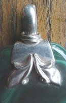 Sterling Silver Malachite Pendant Large Exquisite