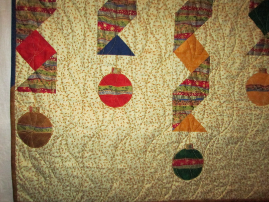 Quilt Wall Hanging Christmas Ribbons Ornaments Shop Original