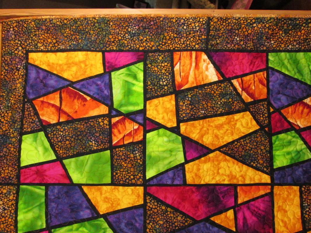 Quilt Stained Glass Throw Wall Hanging 45 x 60