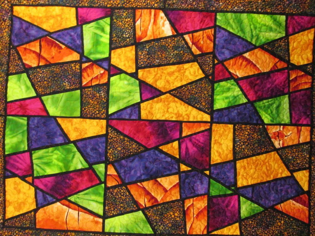Quilt Stained Glass Throw Wall Hanging 45 x 60