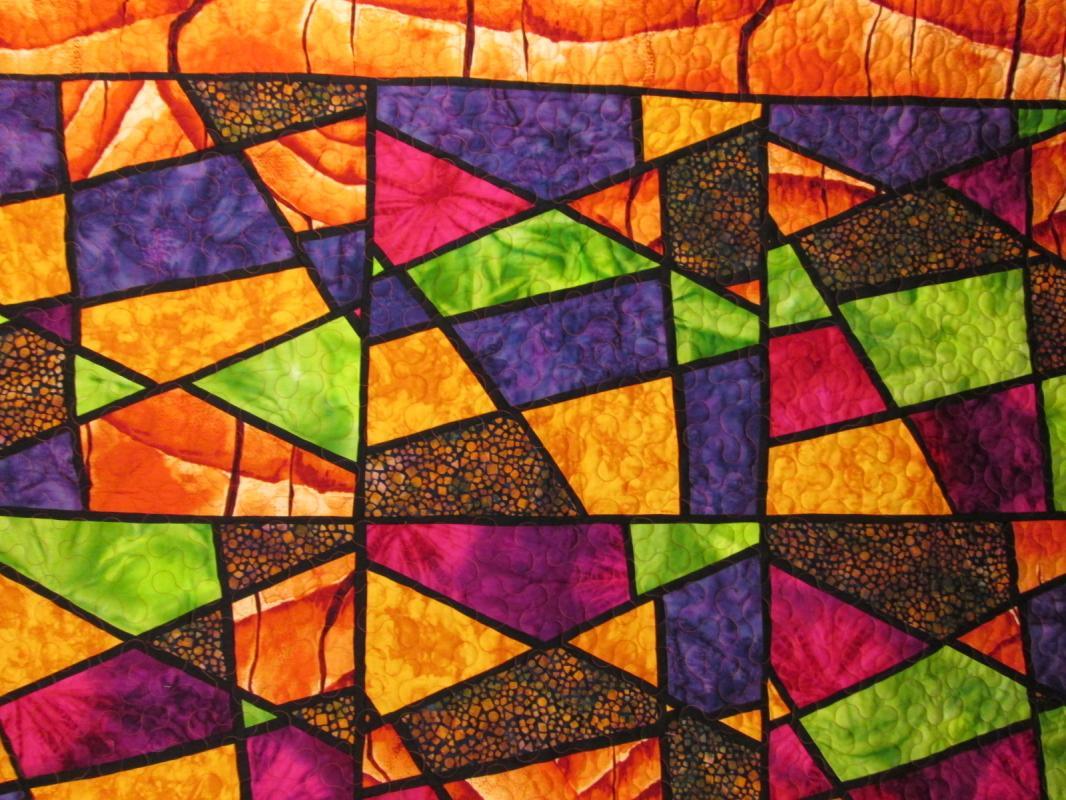 Quilt Stained Glass Throw Wall Hanging 45 x 60