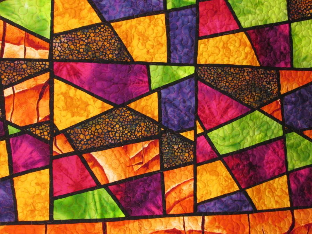 Quilt Stained Glass Throw Wall Hanging 45 x 60