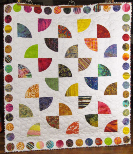Dancing Fans Abstract Throw Quilt Colorful