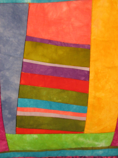 Modern Art Quilt Hand Dyed Fabrics Leaning Tower of Pisa