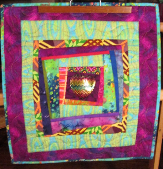 Art Quilt Abstract Heart Colorful