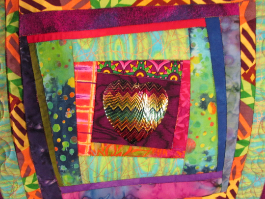 Art Quilt Abstract Heart Colorful