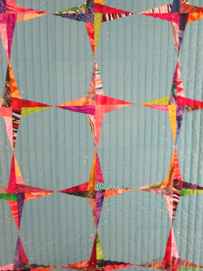 Art Quilt Spinning Stars Abstract Rhinestones