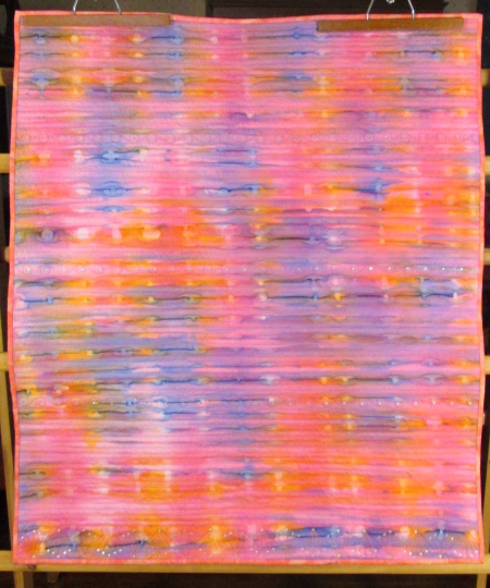 Art Quilt Abstract Martian Sunset Rhinestones