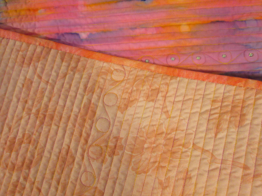 Art Quilt Abstract Martian Sunset Rhinestones