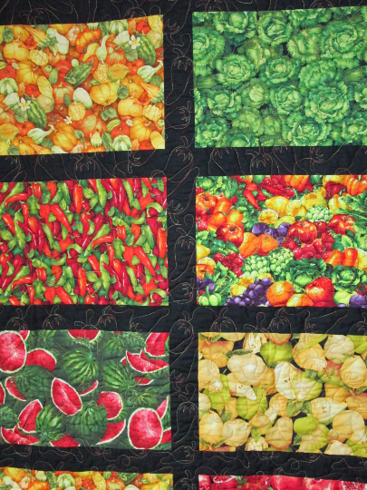Quilt Vegetables Fruits To Market To Market 74 x 84