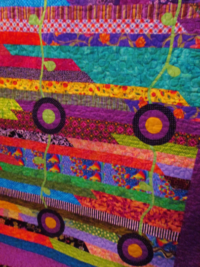 Quilt Scrappy Twin Throw Wall Hanging Posies Bright