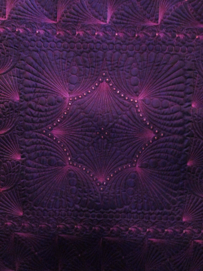 Wholecloth Art Quilt Wall Hanging Crystals Arwen OOAK
