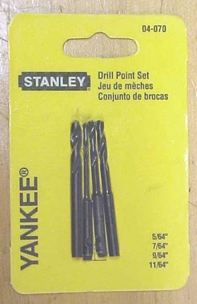 Stanley Yankee Spiral Push Drill Point or Bit Set