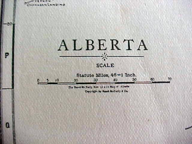 Antique Map Saskatchewan Alberta 1916 Rand McNally