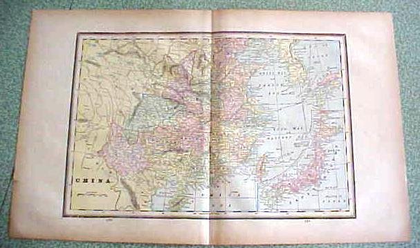 Antique Map China 1894 Large Foldout