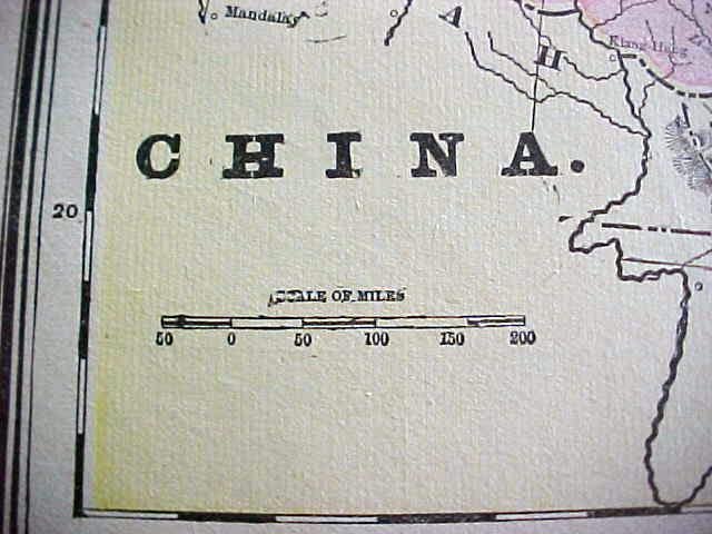 Antique Map China 1894 Large Foldout