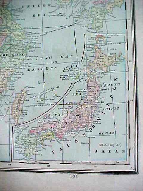 Antique Map China 1894 Large Foldout