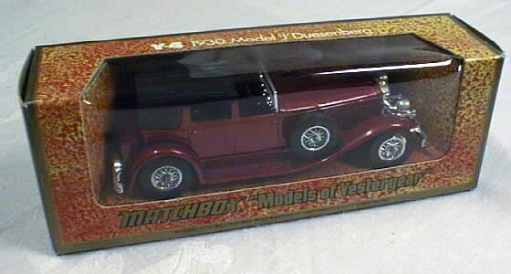Matchbox 1930 Model 'J' Duesenbury Y-4 MIB