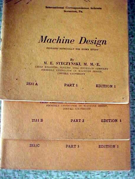 Machine Design 6 Vol International Correspondence 1933