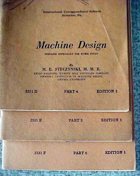 Machine Design 6 Vol International Correspondence 1933