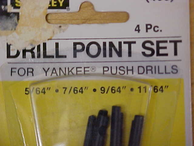 Stanley Yankee Push Drill Point or Bit Set 04-070