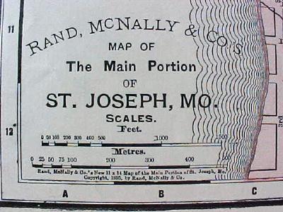 Map St Louis & St Joseph Street Maps 1901 Colorful