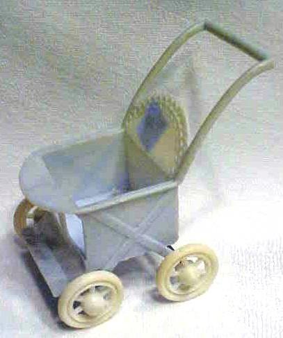 Miniature Rubber Dolls 3PC Crochet Outfits Stroller