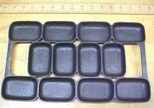 Cast Iron Bread Roll Gem Pan 12 Rectangular Cups