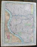 Antique Map Ohio State & Cincinnati Street Map 1901 Colorful