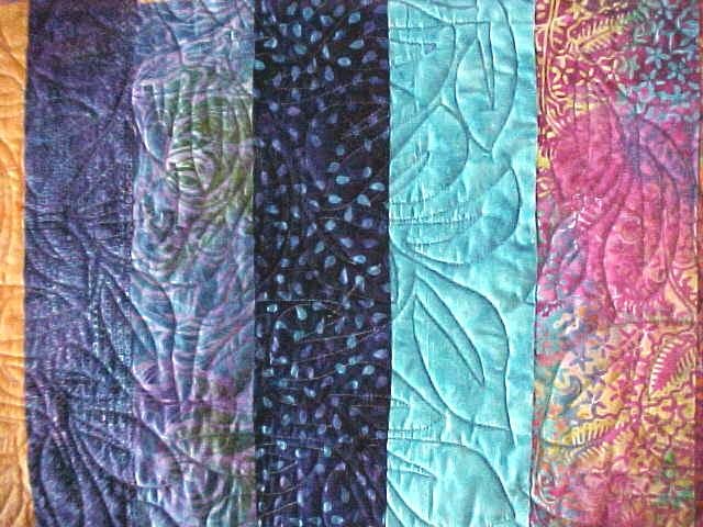 Batik Quilt Blue Aqua Pink Orange Tropical 75 x 82