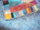 Batik Quilt Blue Aqua Pink Orange Tropical 75 x 82