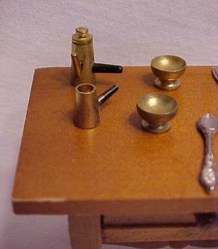 Doll House Wood Kitchen Table + Silverware & More