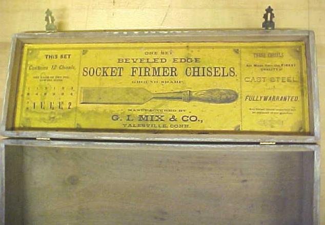 G.I. MIX Socket Chisel Set Wood Box Only Rare!