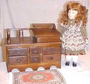 Desk Miniature Wood Primitive Large Doll Size Folk Art