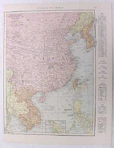 Antique Map China 1916 Nice Details & Colors