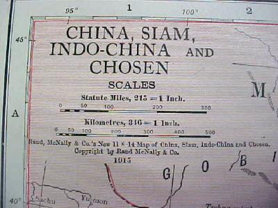 Antique Map China 1916 Nice Details & Colors