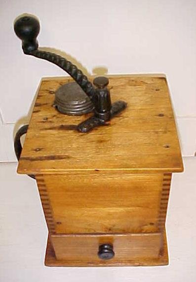 Sun Challenge Antique Box Coffee Mill Grinder Large