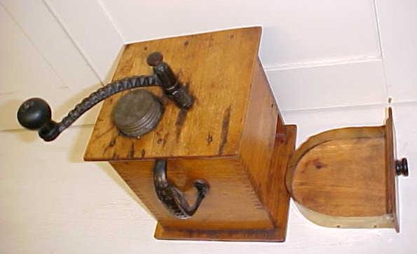 Sun Challenge Antique Box Coffee Mill Grinder Large