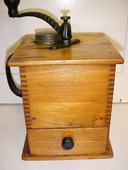 Sun Challenge Antique Box Coffee Mill Grinder Large