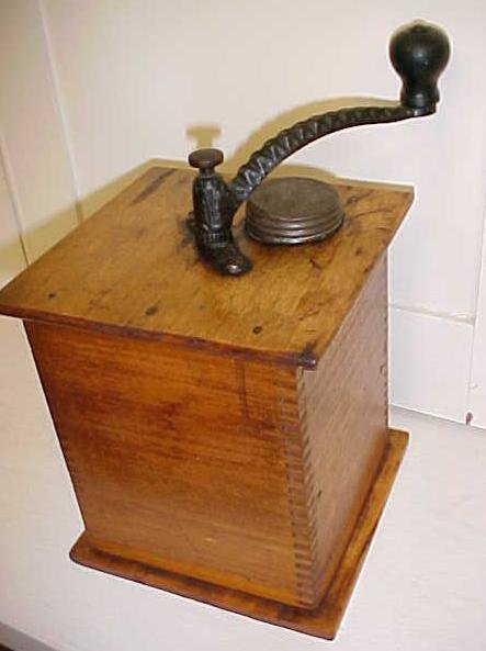 Sun Challenge Antique Box Coffee Mill Grinder Large