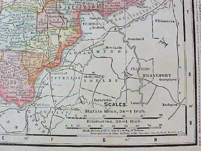 Antique Map Indiana State & Cleveland Street Map 1901 Colorful