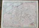 Antique Map Indiana State & Cleveland Street Map 1901 Colorful