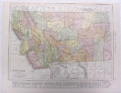 Antique Map Montana 1916 Nice Details & Colors