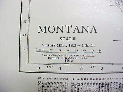 Antique Map Montana 1916 Nice Details & Colors