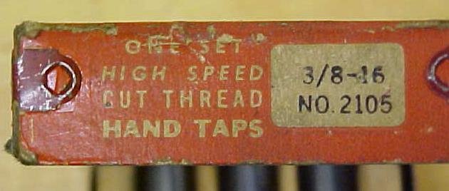 Vermont Taps Boxed Tap Set 3/8-16 Nice Vintage Set!