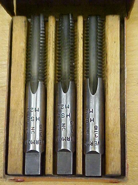 Vermont Taps Boxed Tap Set 3/8-16 Nice Vintage Set!