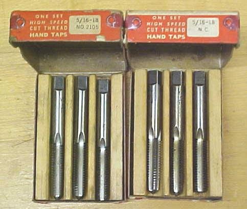 Vermont Taps Boxed Tap Set 5/16-18 Nice Vintage Set!