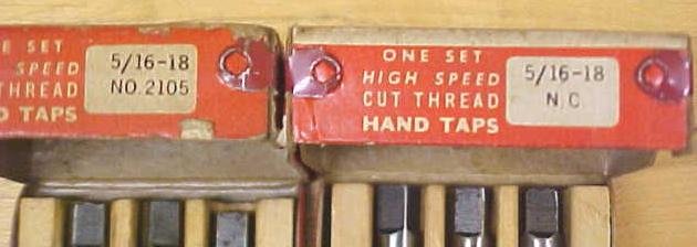 Vermont Taps Boxed Tap Set 5/16-18 Nice Vintage Set!